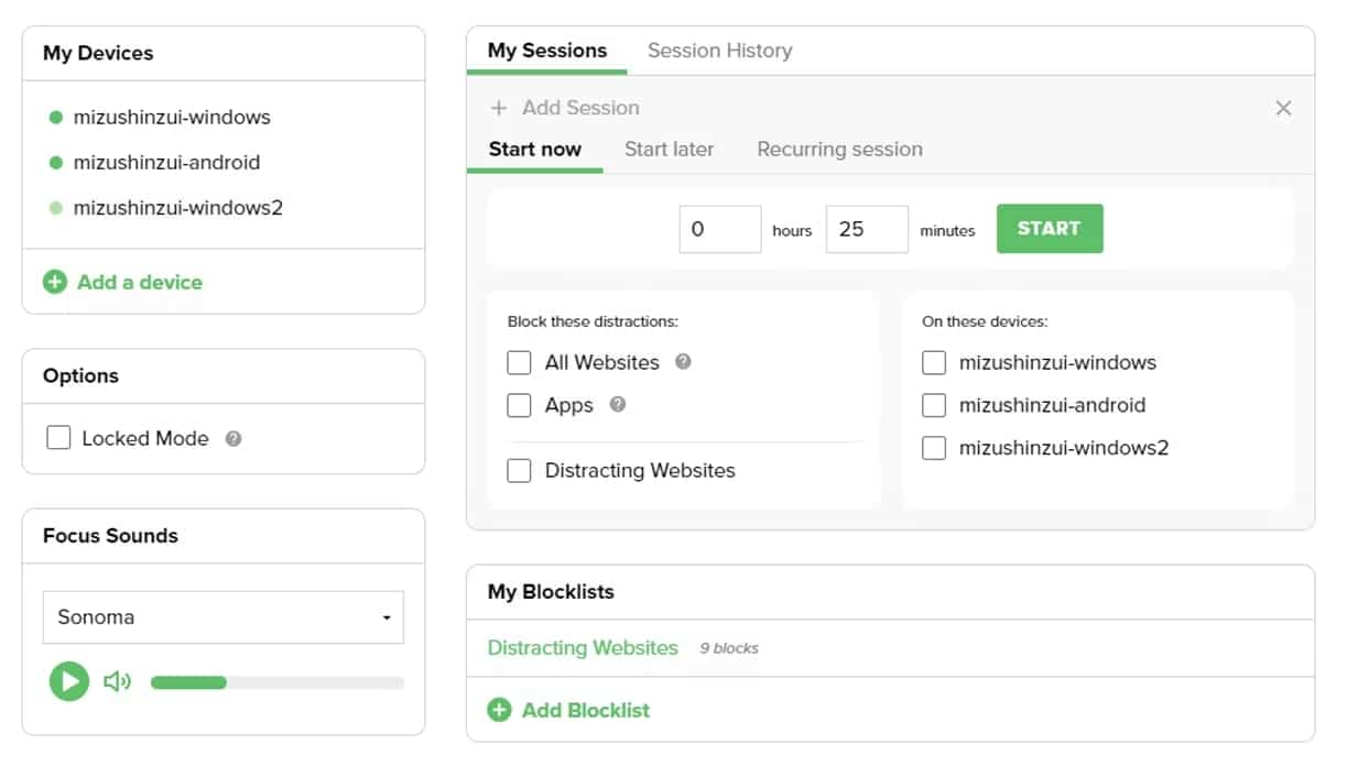 Skærmbillede af Freedom app