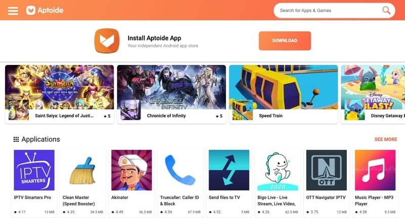 De 5 bedste websteder til sikre Android Apps (APK) downloads 4 Aptoide