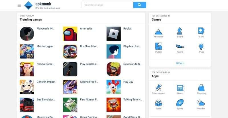 De 5 bedste websteder til sikre Android Apps (APK) downloads 5 APKMonk