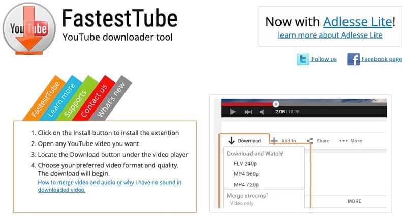 Sådan downloader du enhver video fra internettet: 18 gratis metoder 1 FastestTube screenshot