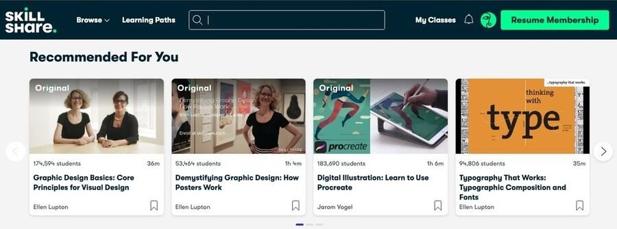Tilpasning af din oplevelse på Skillshare
