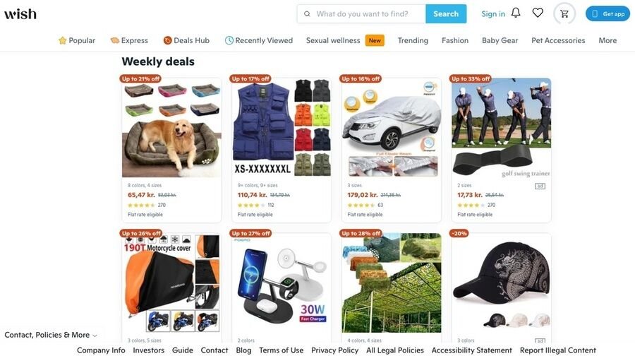 Hvad er Wish? Er Wish legitimt, sikkert og pålideligt til shopping? 1 Wish ugens tilbud, skærmbillede