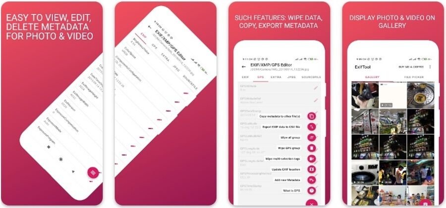 Skærmbillede af ExifTool Appen på  Google Play