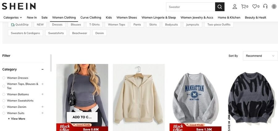Er Shein legitim og sikker at handle hos? 1 Skærmbillede af Sheins hjemmeside