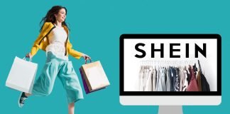 Glad pige med varer - Shein shopping collage