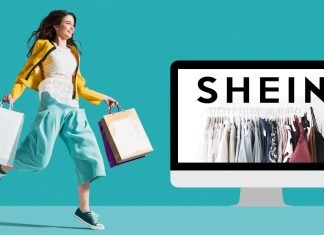 Glad pige med varer - Shein shopping collage