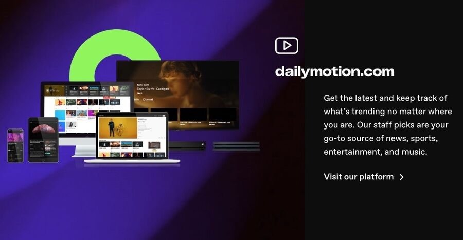 De 8 bedste platforme til vlogging 5 Skærmbillede af Dailymotions hjemmeside