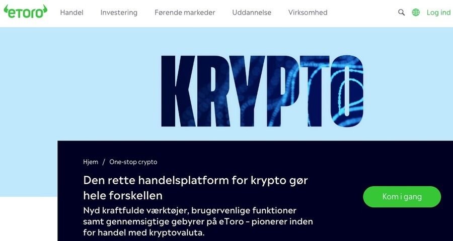 De 10 bedste kryptobørser med de laveste gebyrer 5 Et skærmbillede af etoro hjemmesiden