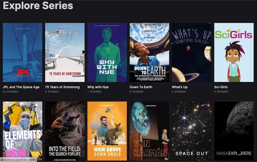 Sådan får du gratis adgang til NASA's nye streamingtjeneste og udforsker rummet 2 Skærmbillede af NASA+ series webside