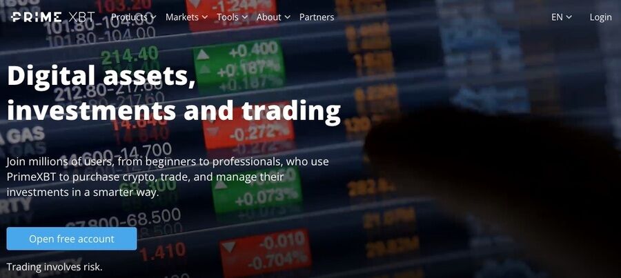 De 10 bedste kryptobørser med de laveste gebyrer 10 Et skærmbillede af primexbt hjemmesiden