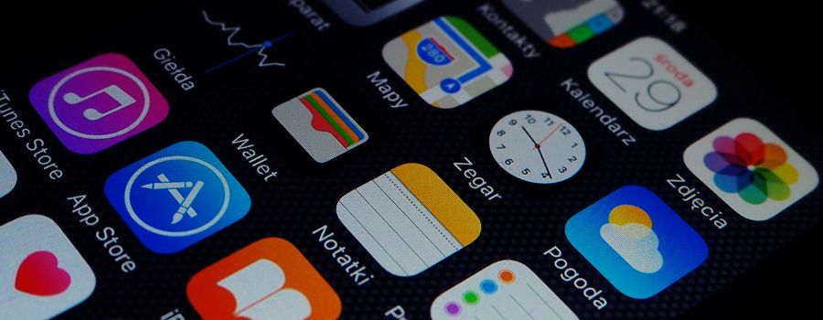 iPhone-skærm med ikoner