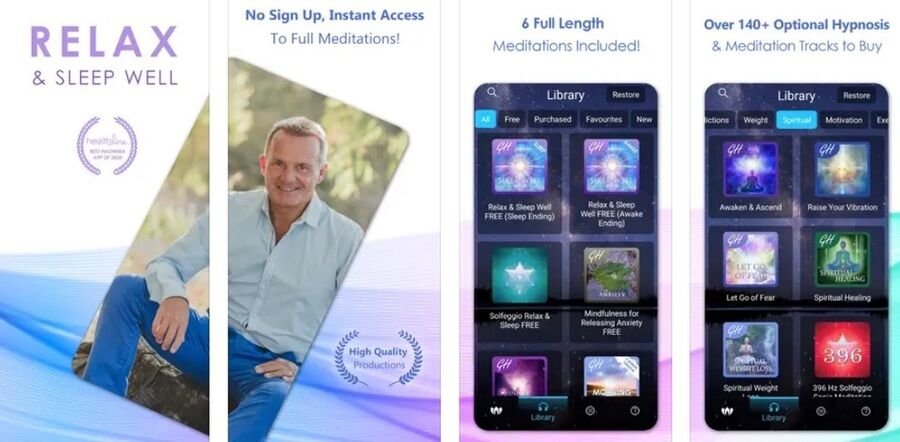 De 7 bedste gratis søvn-apps, der hjælper dig med at falde i søvn 4 Skærmbillede af Relax And Sleep Well Hypnosis-appen