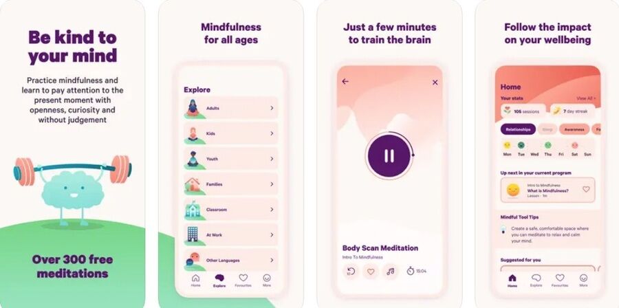 De 7 bedste gratis søvn-apps, der hjælper dig med at falde i søvn 5 Skærmbillede af Smiling Mind-appen
