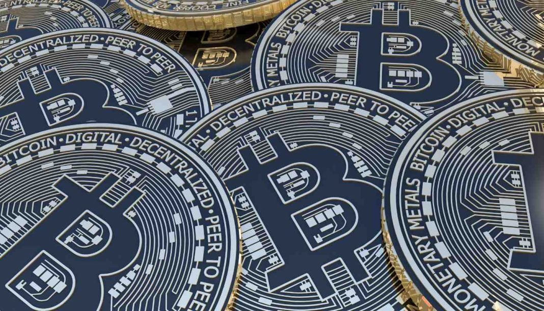 crypto.trading Bitcoin-mønter ligger fladt