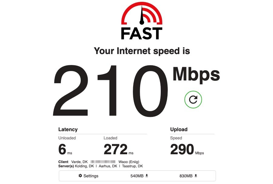 De 2 bedste hjemmesider til at teste din internethastighed gratis 4 Skærmbillede af Fast Speed Test - Internet Speed hjemmeside