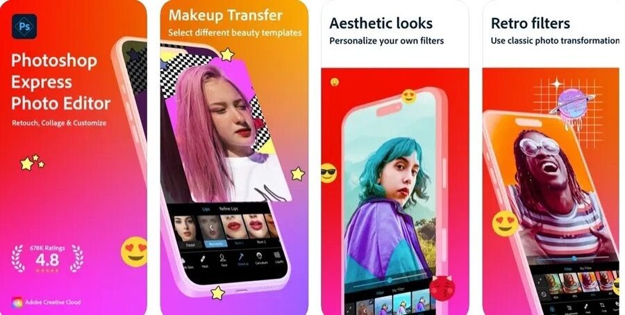 De 9 bedste gratis fotoredigeringsapps til Android og iPhone 1 Skærmbilleder af Photoshop Express-appen