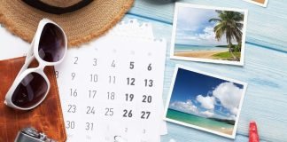 En fotocollage om emnet rejseplanlægning