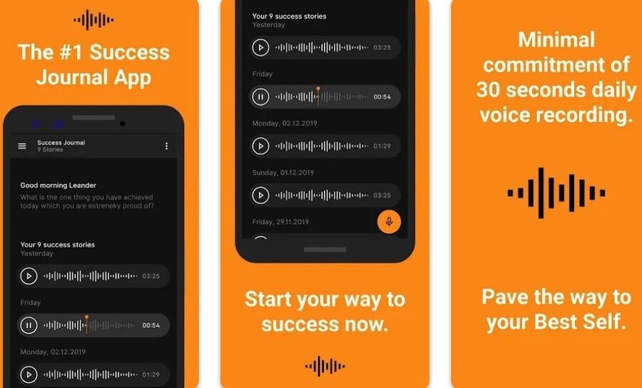 5 lydjournal-apps til at gøre din velfærdsjournal lettere 3 Skærmbilleder af Success Voice Journal-appen