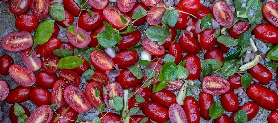 Tomat, vegetabilsk baggrund.