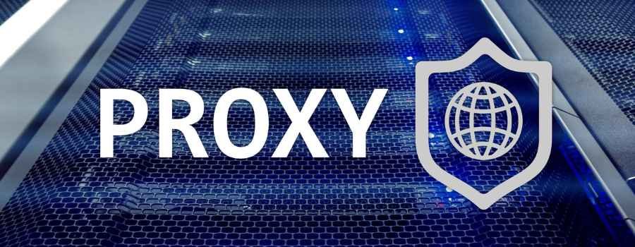 Sådan ser du sport, der ikke vises i dit land 3 Illustration med blåt proxyserverlogo og skjold