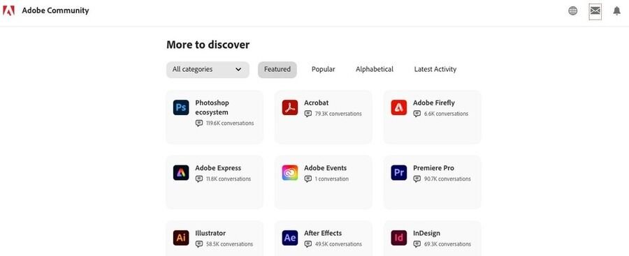 Nye Adobe Creative Cloud-abonnenter bør tjekke disse fremragende gratis ressourcer 3 Skærmbillede af Adobe Communitys hjemmeside