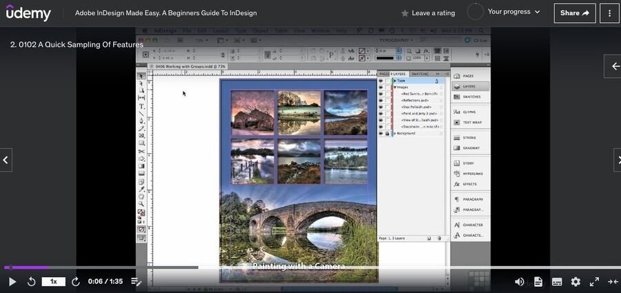 Nye Adobe Creative Cloud-abonnenter bør tjekke disse fremragende gratis ressourcer 4 Skærmbillede af kurset "Adobe InDesign Made Easy" på Udemy