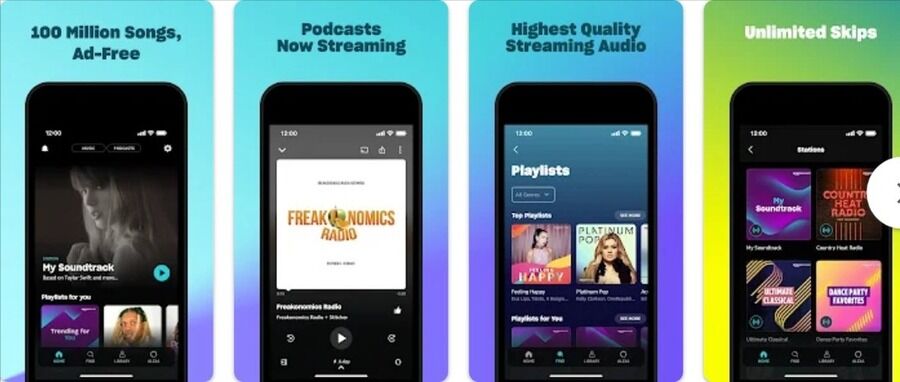 Skærmbilleder af Amazon Music appen