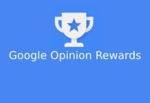 Google Opinion Rewards-logo på blå baggrund