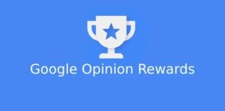 Google Opinion Rewards-logo på blå baggrund