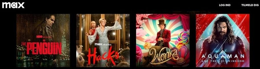 De 6 bedste streamingtjenester til din underholdning 3 Skærmbillede af MAX websiden.