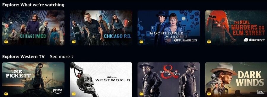 De 6 bedste streamingtjenester til din underholdning 6 Skærmbillede af Amazon Prime Video websiden.