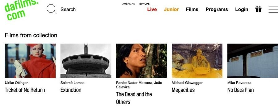 De 10 bedste streamingtjenester til dokumentarfilm 8 Skærmbillede af DAFilms hjemmeside.