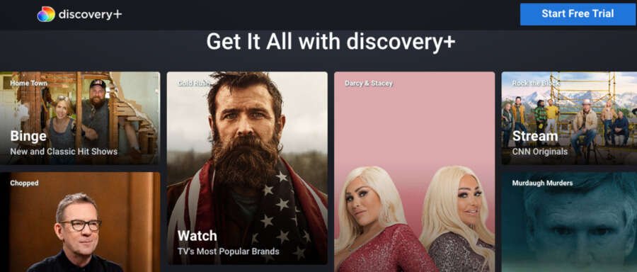13 fremragende streamingtjenester med gratis prøveperioder 9 Skærmbillede af Discovery+ hjemmeside.