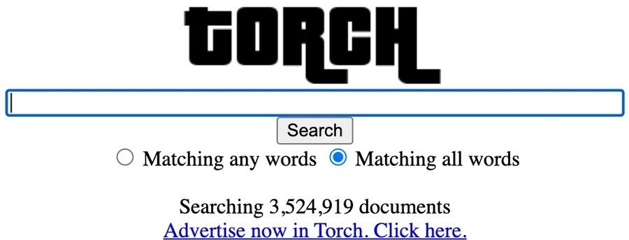 Skærmbillede af Torch-onion-siden.