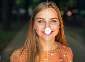 Gør dine slørede minder knivskarpe – med ét klik og helt gratis En ung kvinde står på en sti i en park. Hun har langt, rødt hår og er klædt i en orange bluse med hvide prikker og et rævemotiv.